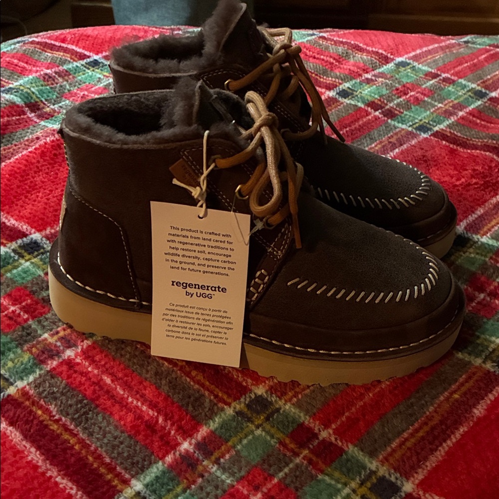 UGG Brown Ankle Boots with Tan Soles